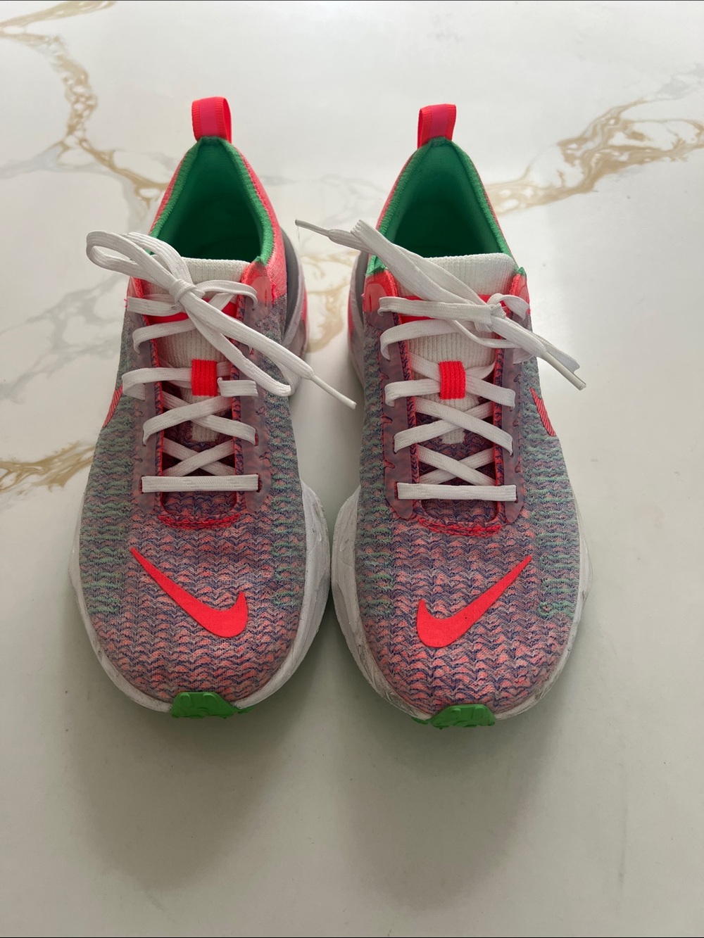 Nike Kids Flyknit Sneakers in Pink and Green